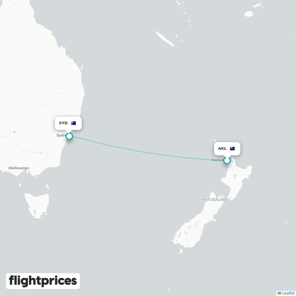 Auckland (AKL) to Sydney (SYD) flight prices | flightprices.com