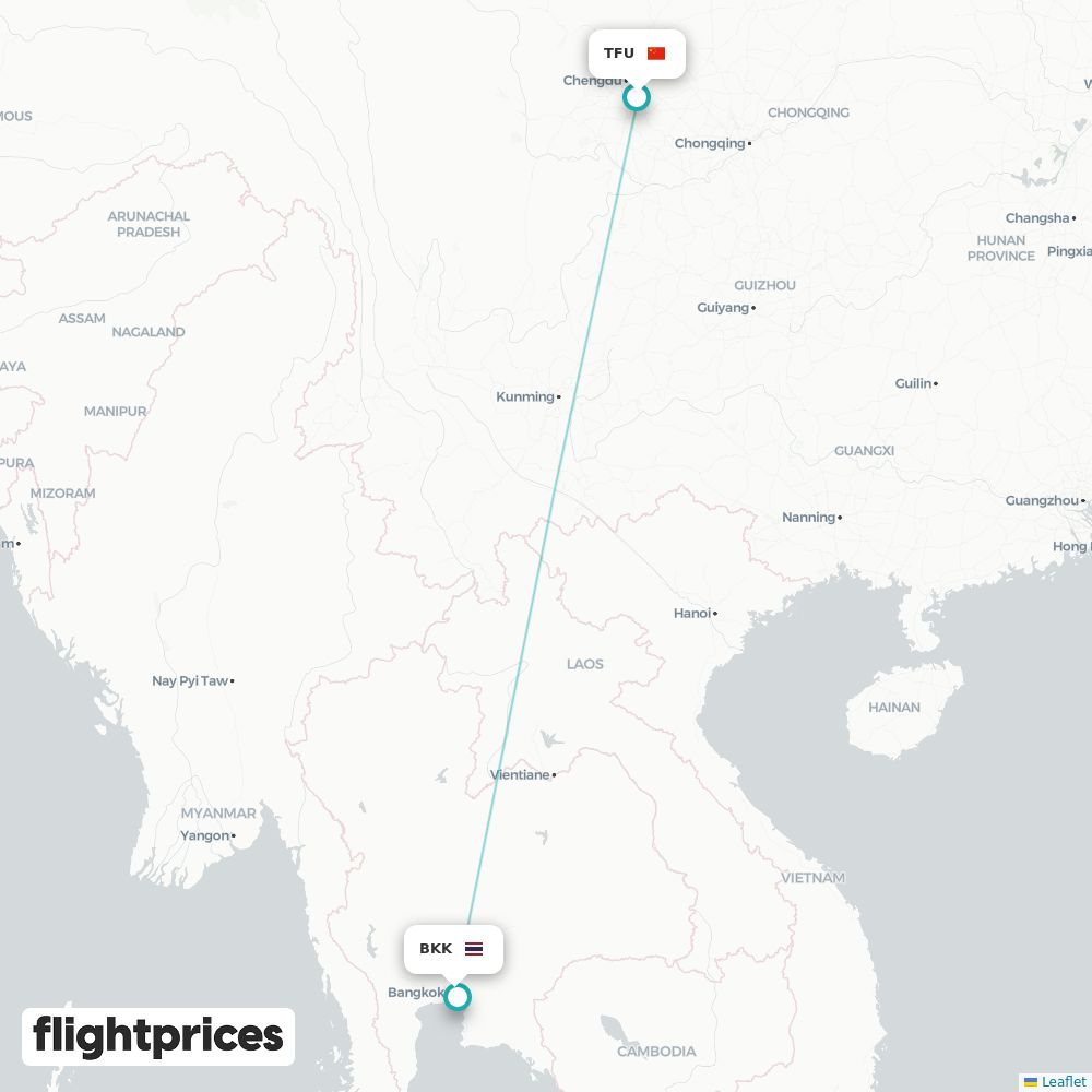 Chengdu (TFU) to Bangkok (BKK) flight prices | flightprices.com